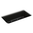 thumbnail image 2 of KOHLER K-8206-CM1 Cairn 33-1/2" Undermount Single-Bowl Kitchen Sink, Neoroc Composite Kitchen Sink with Sink Rack, Matte Black, 2 of 2