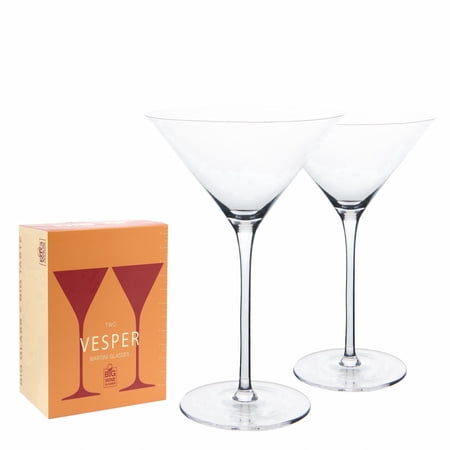 LARGE James Bond Vesper Crystal Martini Glass – Set of 2 – Biggest on the Market (17 oz)