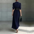thumbnail image 4 of Blmnix Fit & Flare Dresses for Women 2026 Semi Formal Work Dresses Petticoat Elbow-Length Maxi Henley Belted Women's Casual Dresses,XL, 4 of 6