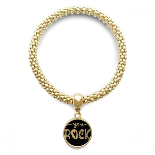 Usted Rock oro cotizacion handwrite Pulsera de cadena de Joyas oro colgante redondo Unbranded M