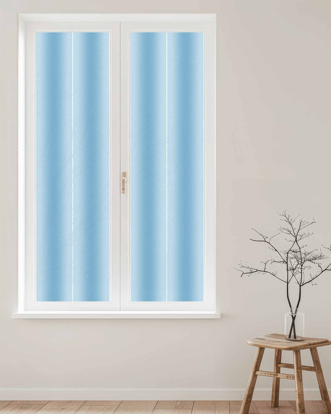 Window Privacy Film Blue Ombre Stained Glass Window Film Decorative Sun Block Window Cover Modern Art Farmhouse Window Clings Static Adhesive Sticker for Bathroom 23.6"x78.7"