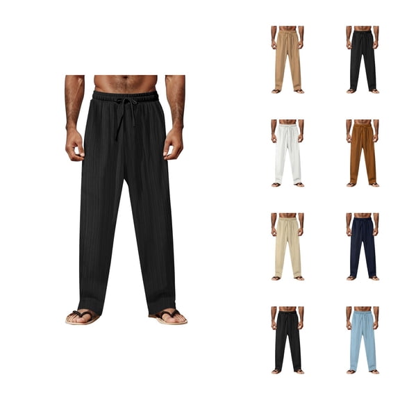 Sweatpants for Men 2025 Loose Fit Straight Leg Drawstring Workout Joggers with Pockets Mens Casual Pants Trousers