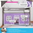 thumbnail image 2 of Max & Lily Loft Bed, Low Solid Wood Twin Loft Bunk Beds for Kids with Ladder and Curtain, 2 of 11