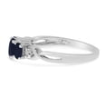 thumbnail image 4 of 10k White Gold Oval Sapphire And Diamond Three Stone Ring, 4 of 6