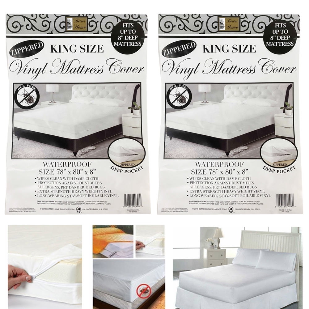 BED BUG PLASTIC MATTRESS COVER PROTECTOR-KING 15" HEIGHT-DUST FREE-SOFT VINYL X 