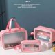 thumbnail image 2 of Neceser Transparente Rosa de 3 Piezas, Bolsa de Viaje, PVC Impermeable. Neceser para mujer, bolsa de viaje para cosméticos, juego de equipaje de mano, 2 of 3