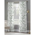 thumbnail image 5 of Watercolor Eucalyptus Leaves Chiffon Sheer Curtains 84 Inches Long, Vintage Spring Leaves 2 Rod Pocket Window Treatment Voile Drapes Curtains for Living Room Bedroom,2 Panels, 52x84In, 5 of 9