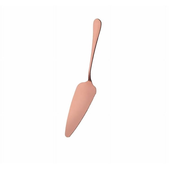 Espátula de acero inoxidable para tartas y pasteles con mango cómodo y fácil de agarrar para servir postres, brownies, pizzas y pasteles, color oro rosa.