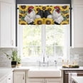 thumbnail image 2 of Yellow Sunflower Rooster Valances for Windows Farmhouse Kitchen Curtains Valances Rod Pocket Valance Curtains for Kitchen Windows Retro Rooster Farmhouse Window Valances for Bathroom Bedroom 60"x18", 2 of 6