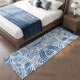 thumbnail image 4 of Hallway Runner Rug 2'x6', Blue Striped Kitchen Runner Rugs Non-Slip Carpet Mats, Coastal Modern Abstract Stripes Aesthetic Bedside Rugs Runners Washable Floor Carpet for Bathroom Laundry Room, 4 of 8