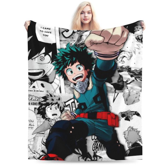 My Hero Academia Bed Blanket Air Conditioner Quilt Ultra Soft Flannel Blanket All Season Fuzzy Blanket Reversible Fluffy Plush Blanket 40"X30"
