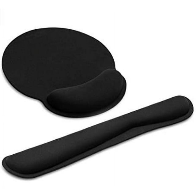 Reposamuñecas para teclado, alfombrilla para ratón, almohadillas de soporte para muñeca para teclado y ratón, almohadilla ergonómica de espuma viscoelástica, color negro