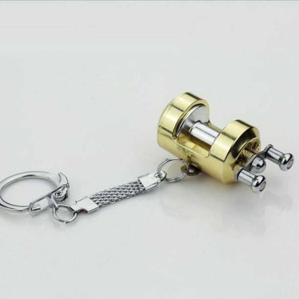 Cool Alloy Trolling Reel Shape Key Chain Keychain Fish Line 