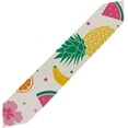 thumbnail image 2 of Coolnut 13"x90" Table Cloth Runner, Hibiscus Flowers Fruits and Palm Leaves Table Runners for Kitchen Dinner Table Party Holidays, 2 of 3