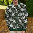 thumbnail image 2 of SERTG Men Christmas Tops Fashion Christmas Print Hoodless Casual Coat Holiday Lapel Collar Zip Shirt Long Sleeve Cardigan Pullover(Green,M), 2 of 5