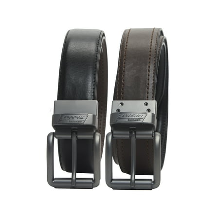 Men's Genuine Leather Reversible Work Belt with Stictching Detail and Gunmetal (Best Bjj Belt Brand)