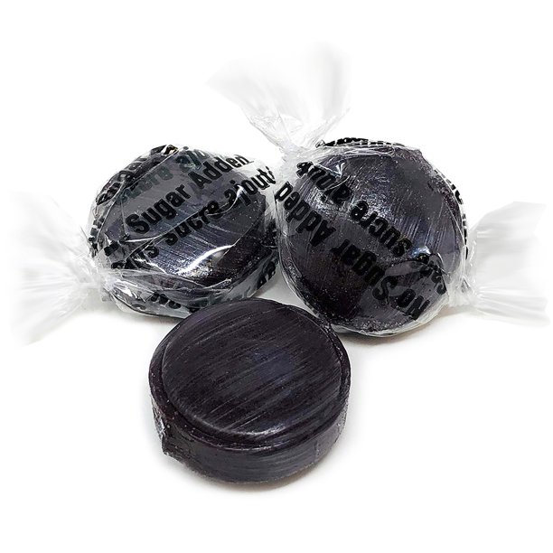 SweetGourmet Sugar Free Black Licorice Mini Buttons Isomalt No Sugar