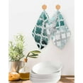 thumbnail image 2 of Turquoise Morocco Kitchen Dish Towels for Drying Dishes Set of 3, Grey Ombre Retro Mottled Painting Art Waffle Weave Microfiber Terry Hand Tea Bathroom Towels Quick Dry & Absorbent Towel 12x12, 2 of 7