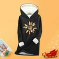 thumbnail image 5 of YueHuiYing Fashion Women's Winter Printed Large Loose Hoodie Top Thickened Warm Close Fitting Shirt Long Sleeve Hoodie, 5 of 5