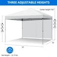 thumbnail image 2 of Dextrus 10ft x 10ft Outdoor Pop Up Canopy Tent with Removable Sidewall,White, 2 of 6