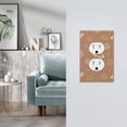 thumbnail image 5 of DouZhe 1-Gang Duplex Outlet Cover, Brown Cartoon Space Planet Decorative Wall Plates, 5 of 7