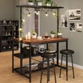 thumbnail image 1 of EastVita 47 In Kitchen Island with Storage Heavy Duty Coffee Bar Table with Shelf Farmhouse Style Island Tables for Kitchen Small Spaces 5 Racks Brown, 1 of 7