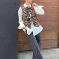 thumbnail image 5 of Xmarks Women's Leopard Print Bow Lace Up Vest Y2k Tie Front Sleeveless Cardigan Waistcoat, 5 of 8