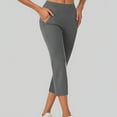 thumbnail image 2 of HXWCHs Junior's Bootcut Yoga Pants 4 Pockets High Waist Tummy Control Pants Gray S, 2 of 6