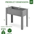 thumbnail image 3 of Raised Garden Bed with Legs, 48x24x30'', Outdoor Wood Elevated Planter Box, Grey Cedar, Thick Legs, w/Liner, 3 of 18