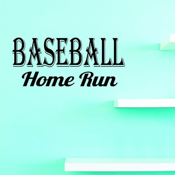Home Run Baseball Quote Sign Boy Girl Vinyl Wall Decal Sticker Childrens Bedroom – 12x30 Inches