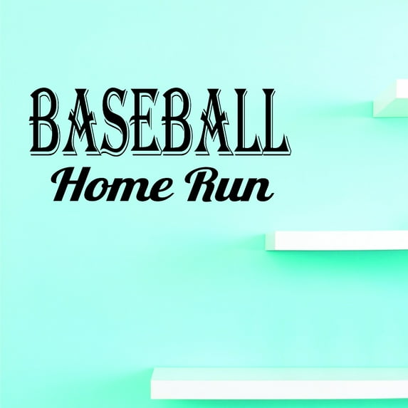 Home Run Baseball Quote Sign Boy Girl Vinyl Wall Decal Sticker Childrens Bedroom 8x20 Inches