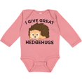 thumbnail image 3 of Inktastic I Give Great Hedgehugs with Cute Hedgehog Boys or Girls Long Sleeve Baby Bodysuit, 3 of 5