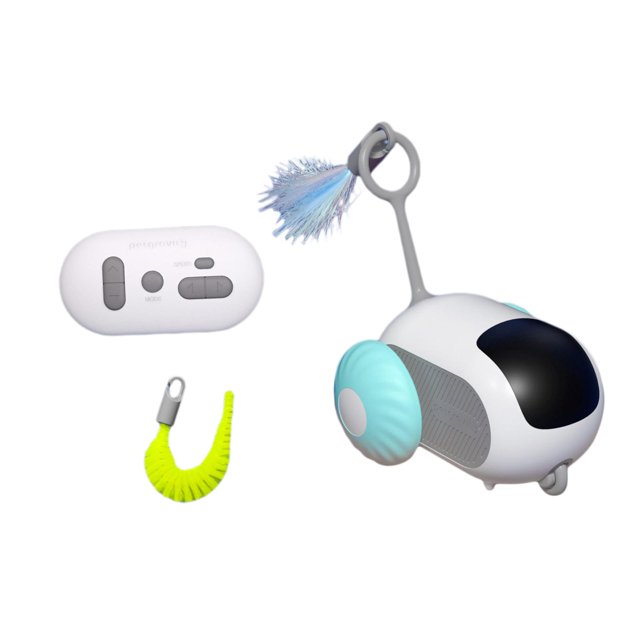 Juguete automático para gatos, ejercicio de entrenamiento, movimiento de gato robótico inteligente azul