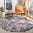 thumbnail image 2 of SAFAVIEH Madison Zaman Geometric Area Rug, Black/Orange, 6'7" x 6'7" Round, 2 of 7