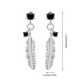 thumbnail image 3 of Silver Needle Feather Alloy Earrings Cold Wind Design Female Jewelry, 3 of 4