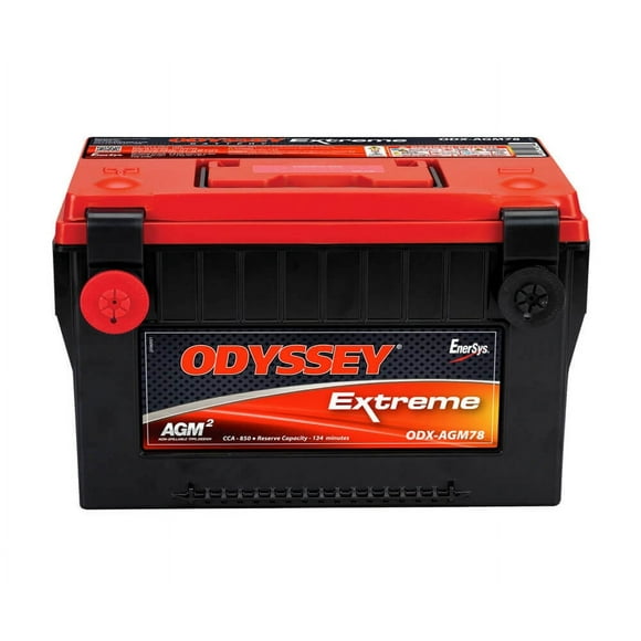 Odyssey Battery Battery ODX-AGM78 Extreme Series; 78 Group Size; 12 Volt; 850 Cold Cranking Amps/1500 Pulse Hot Cranking Amps; 3/8 Inch Threaded Receptacles Side Terminals; 10.9 Inch Length