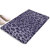 Leopard Pattern Purple Flannel Non Slip Door Rugs,Washable Door Mats Indoor,Decorative Door Mats,Dirt-Resistant and Absorbent Doormat for Entrance,Bedroom,Kitchen,Bathroom,23.5x16in(60x40cm)