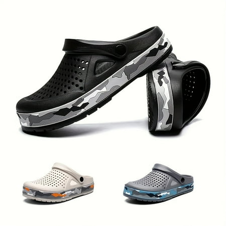 

Men s Trendy Breathable No Tie Lace Free Slip On Clog Sandals With Assorted Colors Casual Outdoor Cut Out Walking Shoes
