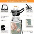 thumbnail image 4 of 32oz Transparent Sports Water Bottle with Straw for Kids Adults Outdoor School Gym Fitness Daisies and Lilies, 4 of 7
