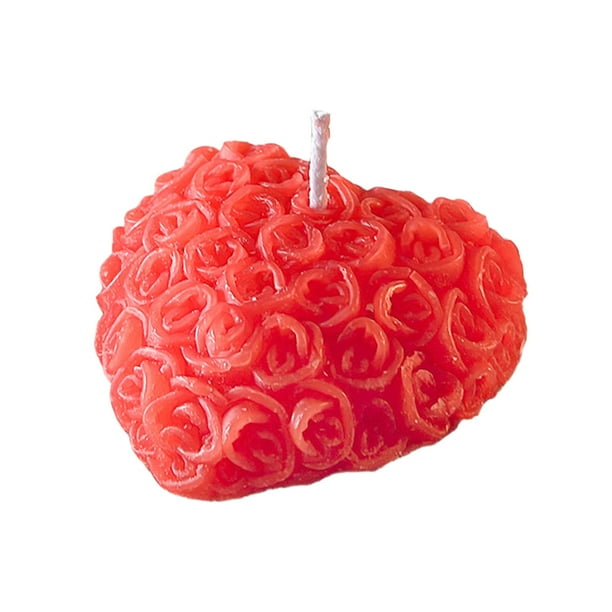 Velas perfumadas,Velas perfumadas con forma de rosa Velas navideñas,Velas del día de San Valentín Velas con forma de flor Rojo