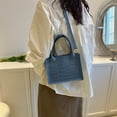 thumbnail image 1 of Bolso de mujer PU cuero patrón de piedra Satchel bolsos bandolera (azul), 1 of 2