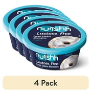 (4 pack) Nurishh Lactose Free Cream Cheese Alternative Spreadable Original, 6.5 oz. Tub, Refrigerated