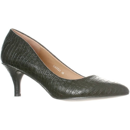 black croc pumps