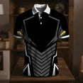 thumbnail image 1 of Ceisia Men's Angular Geometric Stripe Polo Shirts, Regular Fit Short Sleeve Turndown Collar Casual Summer Tops Gifts, 1 of 5