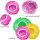 thumbnail image 2 of 60 cubiertas elásticas reutilizables para almacenamiento de tazones de alimentos, variedad de 3 tamaños translúcidos y elásticos y cubiertas coloridas para tazones, cubiertas de plástico para platos, alternativa al papel de aluminio, envoltura de plástico, sin BPA brillar Electrónica, 2 of 5
