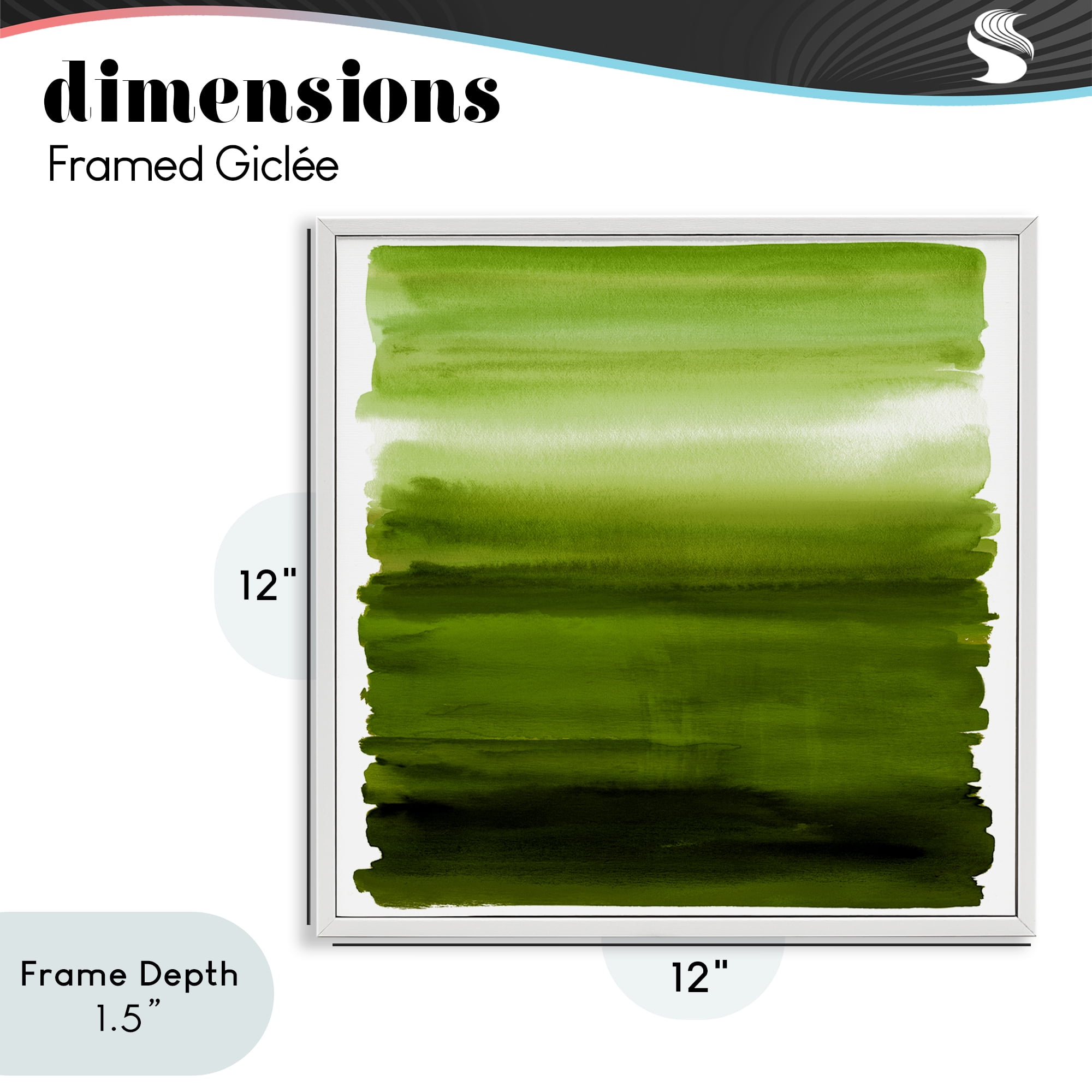 Stupell Industries Earthy Green Ombre White Framed Giclee Art, design by Allie Corbin