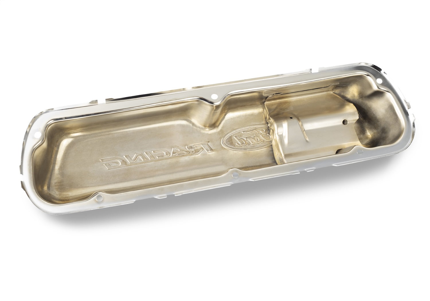 Chrome Steel Valve Cover Set w/Ford Racing Logo