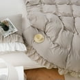 thumbnail image 4 of Move Over Taupe Ruffle Duvet Cover Set King Boho Ruffled Pattern Design Taupe Bedding Set for Bedroom, 4 of 8