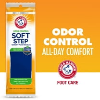 Arm & Hammer Odor Control Soft Step Memory Foam Insoles, Trim to Fit, 1 Pair (Adult - Unisex)