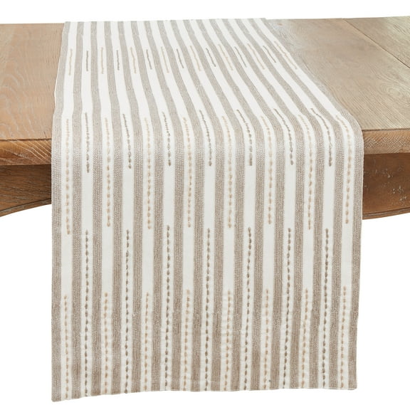 Saro Lifestyle Classic Elegance Stitched Stripe Table Runner